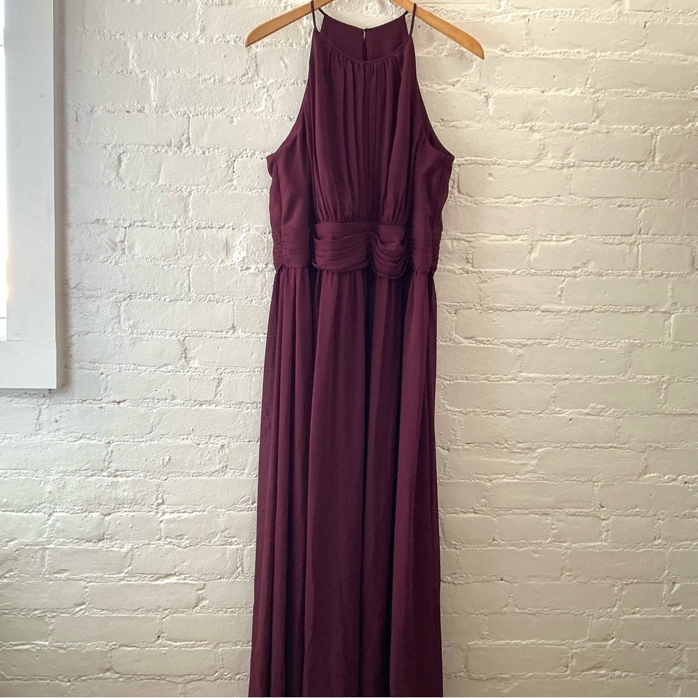 NWT Davids Bridal Long Flowy Gown Burgundy Wedding Dress Size 14